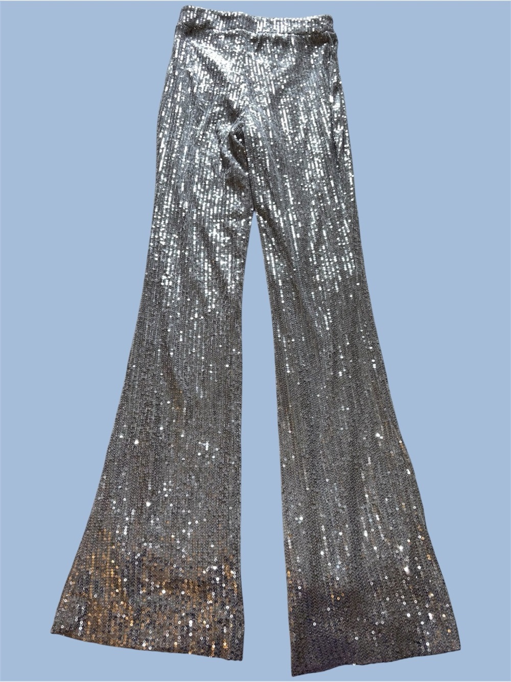 Hunter & Brown Silver Sequin Flare Pants - Picture 2 of 7